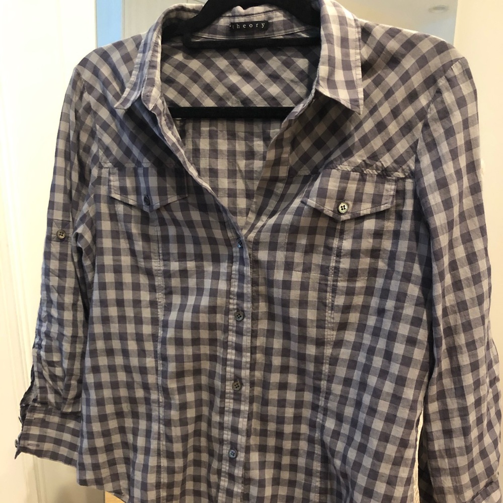 Theory plaid shirt